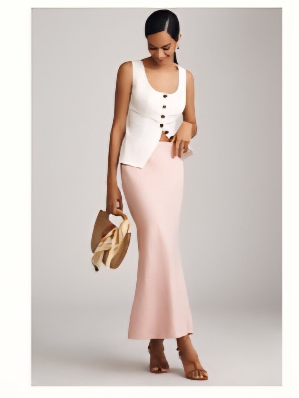 Anthropologie Soft Blush Pink Maxi Skirt